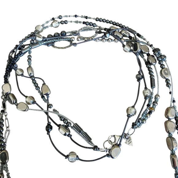 Silpada Sterling Silver Multistrand Hematite Seed Bead Dewdrops Necklace N2097 - Picture 9 of 15